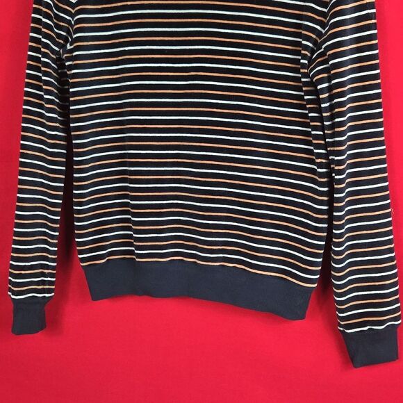 A.P.C.Striped Velour‎ Sweatshirt Navy Blue Mens Size Medium - Picture 4 of 9